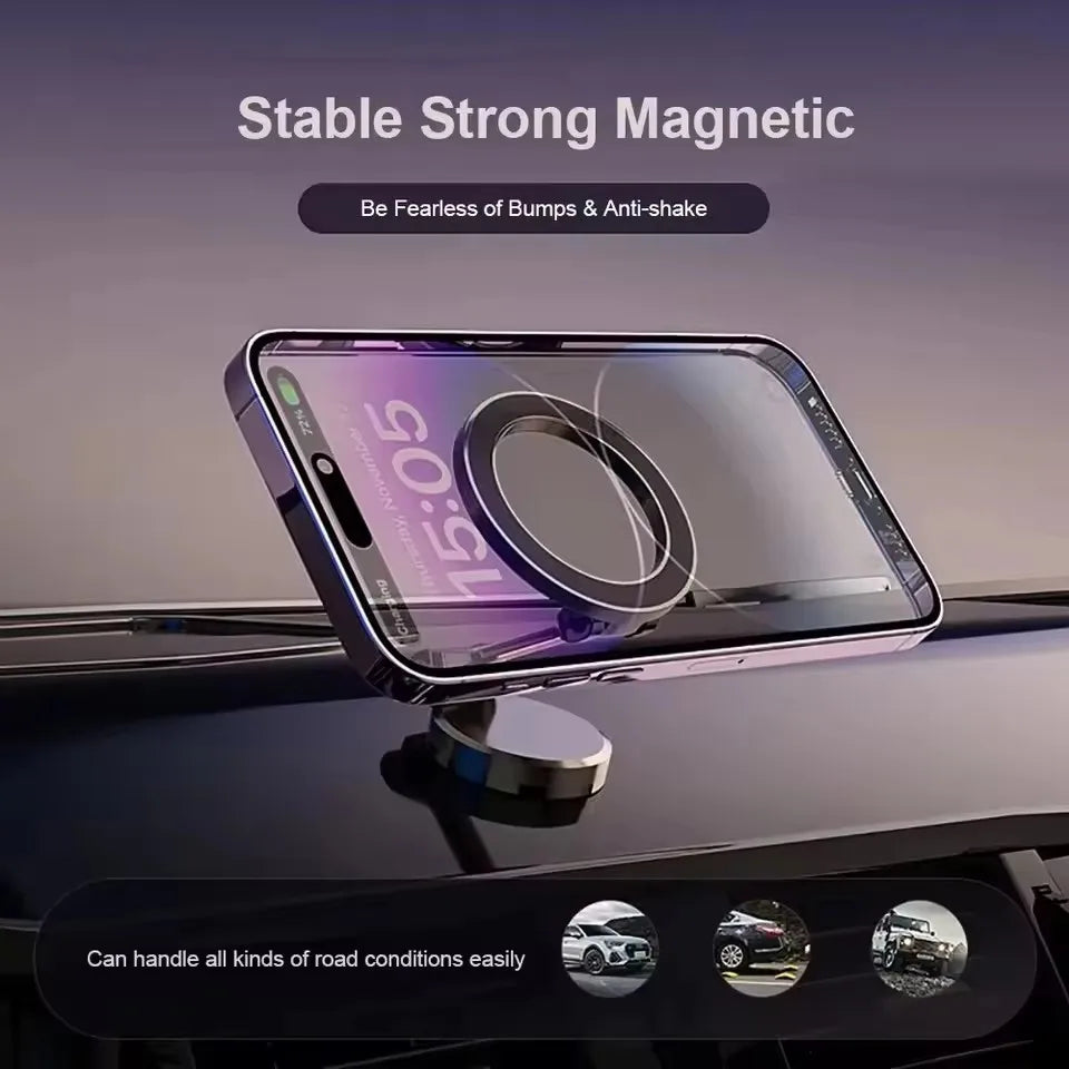 Foldable Magnet Car Mobile Phone Holder for MagSafe 360° Adjustable Magnetic Car Mount Stand for iPhone 17 Huawei Xiaomi In Car