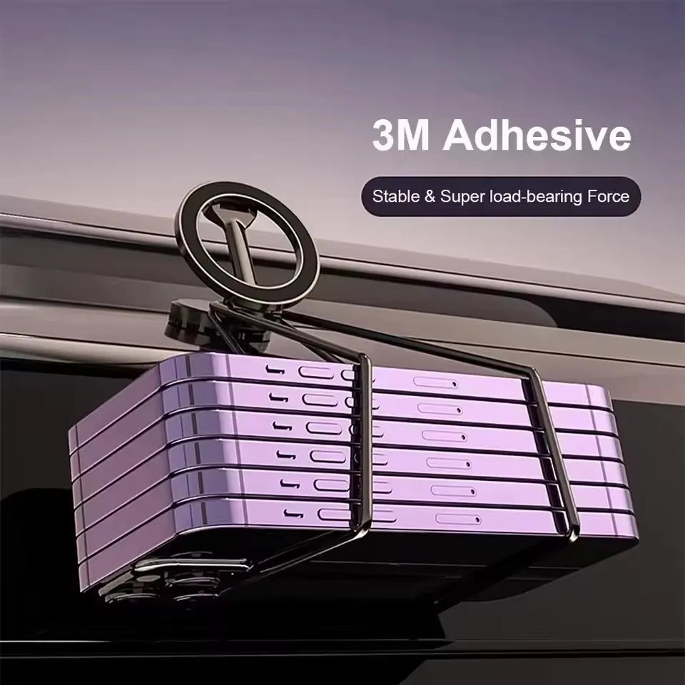 Foldable Magnet Car Mobile Phone Holder for MagSafe 360° Adjustable Magnetic Car Mount Stand for iPhone 17 Huawei Xiaomi In Car